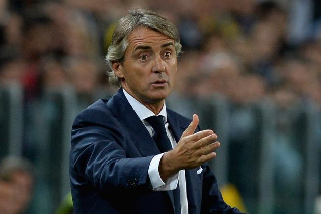 TURIN, ITALY - OCTOBER 02:  Galatasaray AS coach Roberto Mancini reacts during UEFA Champions League Group B match between Juventus and Galatasaray AS at Juventus Arena on October 2, 2013 in Turin, Italy.  (Photo by Claudio Villa/Getty Images)