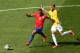 BELO HORIZONTE, BRAZIL - JUNE 28: Arturo Vidal of Chile controls tghe ball past Neymar of Brazil during the 2014 FIFA World Cup Brazil round of 16 match between Brazil and Chile at Estadio Mineirao on June 28, 2014 in Belo Horizonte, Brazil. (Photo by Ian Walton/Getty Images)
