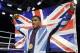 Britain's Anthony Joshua celebrates after wining the gold medal for the men's super heavyweight over 91-kg boxing at the 2012 Summer Olympics, Sunday, Aug. 12, 2012, in London. (AP Photo/Patrick Semansky)