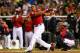MINNEAPOLIS, MN - JULY 14: American League All-Star Yoenis Cespedes #52 of the Oakland A's bats during the Gillette Home Run Derby at Target Field on July 14, 2014 in Minneapolis, Minnesota. (Photo by Elsa/Getty Images)
