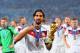 RIO DE JANEIRO, BRAZIL - JULY 13: Sami Khedira of Germany celebrates with the World Cup trophy after defeating Argentina 1-0 in extra time during the 2014 FIFA World Cup Brazil Final match between Germany and Argentina at Maracana on July 13, 2014 in Rio de Janeiro, Brazil. (Photo by Martin Rose/Getty Images)