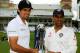England captain Alastair Cook. left, and India captain M.S. Dhoni pose with the Trophy during a photocall ahead of the first Test Match between England and India at Trent Bridge cricket ground, Nottingham, England, Tuesday, July 8, 2014. England start the first Test Match against India at Trent Bridge on Wednesday July 9 2014. (AP Photo/Rui Vieira)