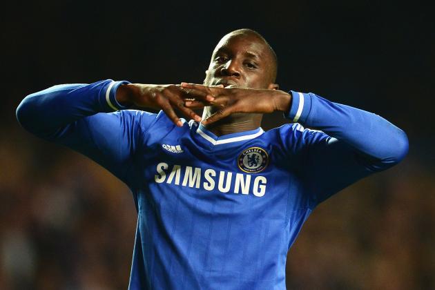 LONDON, ENGLAND - APRIL 30: Demba Ba of Chelsea looks dejected after the UEFA Champions League semi-final second leg match between Chelsea and Club Atletico de Madrid at Stamford Bridge on April 30, 2014 in London, England. (Photo by Jamie McDonald/Getty Images)