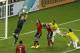 Colombia's goalkeeper David Ospina, left, catches a ball as Brazil's Neymar, second from right, and Fred, right, approach the goal during the World Cup quarterfinal soccer match between Brazil and Colombia at the Arena Castelao in Fortaleza, Brazil, Friday, July 4, 2014. (AP Photo/Themba Hadebe)
