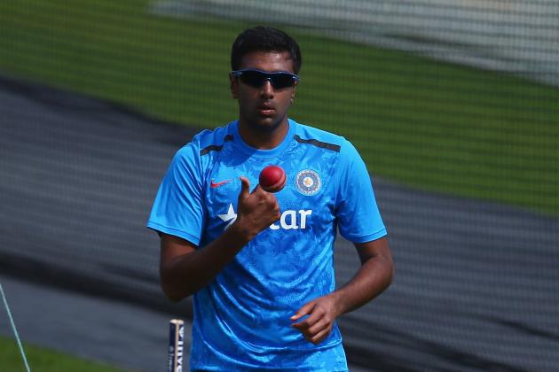 NOTTINGHAM, ENGLAND - JULY 07:  Ravichandran Ashwin of India in action during a India nets session at Trent Bridge on July 7, 2014 in Nottingham, England.  (Photo by Matthew Lewis/Getty Images)