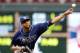 Tampa Bay Rays starting pitcher David Price throws against the Minnesota Twins in the first inning of a baseball game, Saturday, July 19, 2014, in Minneapolis. (AP Photo/Jim Mone)