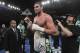 Tyson Fury gestures after a heavyweight boxing match against Steve Cunningham, Saturday, April 20, 2013 at the Theatre at Madison Square Garden in New York. Fury defeated Cunningham in a seventh round knock out. (AP Photo/Mary Altaffer)