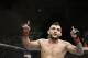 John Lineker, from Brazil, celebrates after defeating countryman Jose Maria, during their UFC 163 mixed martial arts Flyweight bout in Rio de Janeiro, Brazil, Saturday, Aug. 3, 2013. (AP Photo/Felipe Dana)