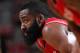 PORTLAND, OR - MAY 2: A close up shot of James Harden #13 of the Houston Rockets in Game Six of the Western Conference Quarterfinals against the Portland Trail Blazers during the 2014 NBA Playoffs on May 2, 2014 at the Moda Center in Portland, Oregon. NOTE TO USER: User expressly acknowledges and agrees that, by downloading and or using this photograph, User is consenting to the terms and conditions of the Getty Images License Agreement. Mandatory Copyright Notice: Copyright 2014 NBAE (Photo by Sam Forencich/NBAE via Getty Images)