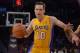 Feb 11, 2014; Los Angeles, CA, USA; Los Angeles Lakers guard Steve Nash (10) dribbles the ball against the Utah Jazz at Staples Center. Mandatory Credit: Kirby Lee-USA TODAY Sports