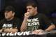 Nick Diaz, right, and Cesar Gracie stand in the corner of Nate Diaz before a UFC lightweight mixed martial arts fight between Nate Diaz and Josh Thomson in San Jose, Calif., Saturday, April 20, 2013. (AP Photo/Jeff Chiu)