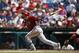 Arizona Diamondbacks' Martin Prado bats during a baseball game against the Philadelphia Phillies, Sunday, July 27, 2014, in Philadelphia. (AP Photo/Matt Slocum)