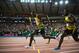 GLASGOW, SCOTLAND - AUGUST 01: Usain Bolt competes in the Men's 4x100 metres relay heats at Hampden Park during day nine of the Glasgow 2014 Commonwealth Games on August 1, 2014 in Glasgow, United Kingdom. (Photo by Hannah Peters/Getty Images)