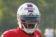 Buffalo Bills quarterback EJ Manuel (3) takes part in drills during NFL football training camp in Pittsford, N.Y., Tuesday, July 22, 2014. (AP Photo/Bill Wippert)
