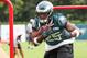 Jul 26, 2014; Philadelphia, PA, USA; Philadelphia Eagles running back LeSean McCoy (25) runs drills during training camp at the Novacare Complex. Mandatory Credit: Bill Streicher-USA TODAY Sports