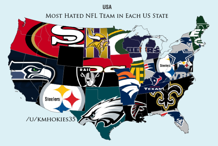 Redditor Releases Most Hated NFL Teams in Each State | News, Scores