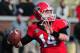 ATLANTA, GA - NOVEMBER 30: Hudson Mason #14 of the Georgia Bulldogs warms up before the game against the Georgia Tech Yellow Jackets at Bobby Dodd Stadium on November 30, 2013 in Atlanta, Georgia. (Photo by Scott Cunningham/Getty Images)