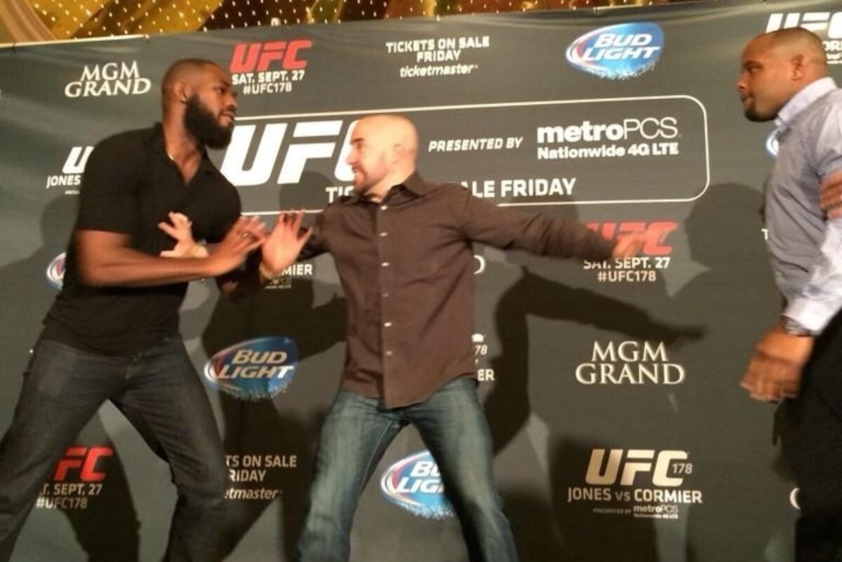 Jon Jones, Daniel Cormier Staredown Erupts in MGM Grand Brawl | Bleacher Report | Latest News ...