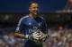 Costa Rica international soccer player Keylor Navas poses during his official presentation at the Santiago Bernabeu stadium in Madrid, Spain, Tuesday, Aug. 5, 2014, after signing for Real Madrid. (AP Photo/Andres Kudacki)