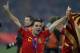 Spain's Xavi Hernandez celebrates after the World Cup final soccer match between the Netherlands and Spain at Soccer City in Johannesburg, South Africa, Sunday, July 11, 2010. Spain won 1-0 and clinched the World Cup. (AP Photo/Frank Augstein)