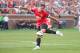 Aug 2, 2014; Ann Arbor, MI, USA; Manchester United forward Javier Hernandez (14) during the second half against the Real Madrid at Michigan Stadium. Mandatory Credit: Tim Fuller-USA TODAY Sports
