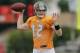 Tampa Bay Buccaneers quarterback Josh McCown throws a pass during an NFL football training camp Monday, Aug. 4, 2014, in Tampa, Fla. (AP Photo/Chris O'Meara)