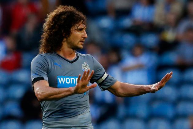 HUDDERSFIELD, ENGLAND - AUGUST 5: Fabricio Coloccini of Newcastle in action during the Pre Season Friendly match between Huddersfield Town and Newcastle United at the John Smith's Stadium on August 5, 2014 in Huddersfield, England. (Photo by Paul Thomas/Getty Images)