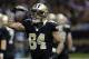 New Orleans Saints wide receiver Kenny Stills (84) celebrates his touchdown reception in the second half of an NFL football game against the Dallas Cowboys in New Orleans, Sunday, Nov. 10, 2013. The Saints won 49-17. (AP Photo/Bill Haber)