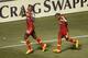 Real Salt Lake's Olmes Garcia (13) celebrates with Joao Plata (8) after scoring against the Montreal Impact during an MLS soccer game Thursday, July 24, 2014, in Sandy, Utah. (AP Photo/Rick Bowmer)