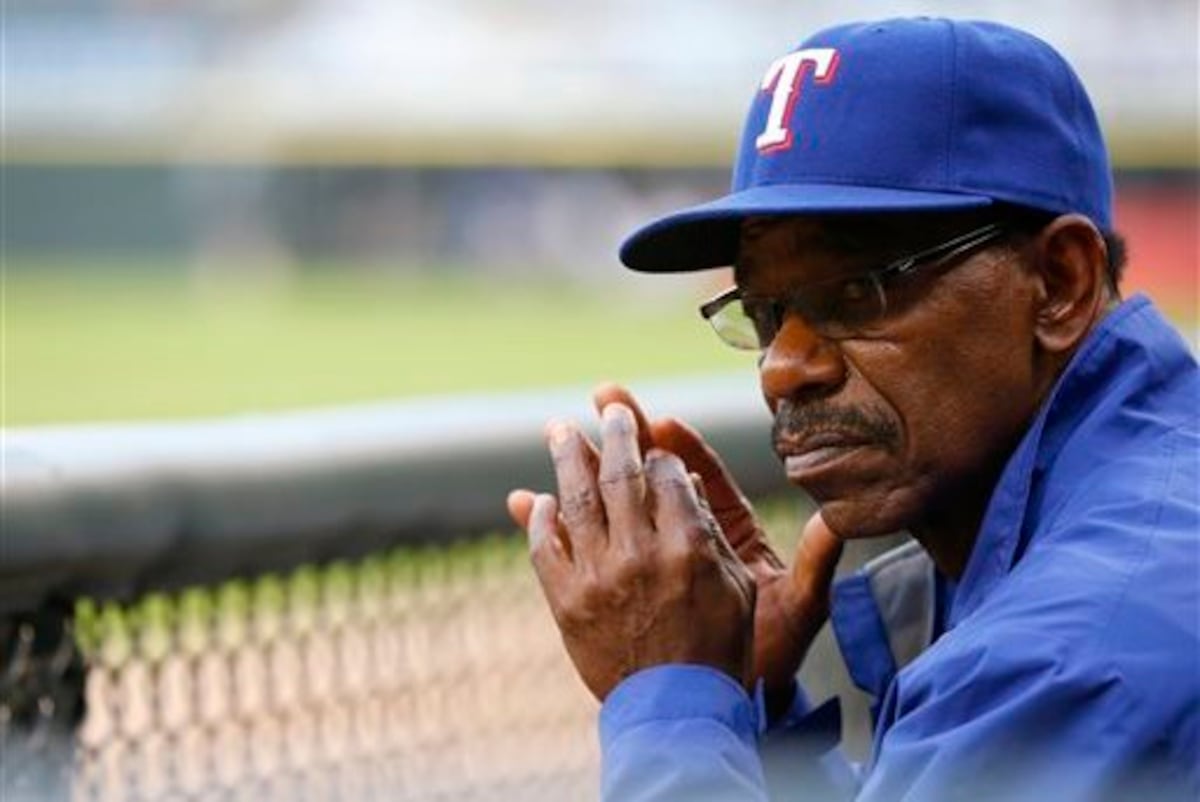 Ron Washington coaching the Texas Rangers in a game