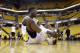 Indiana Pacers center Roy Hibbert stretches before Game 5 of the NBA basketball Eastern Conference finals against the Miami Heat, in Indianapolis on Wednesday, May 28, 2014. (AP Photo/Michael Conroy)