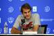 CINCINNATI, OH - AUGUST 12: Roger Federer of Switzerland talks to the media at the Western & Southern Open at the Lender Family Tennis Center on August 12, 2014 in Cincinnati,Ohio (Photo by Andy Lyons/Getty Images)