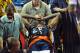 Aug 1, 2014; Las Vegas, NV, USA; Team USA basketball player Paul George is carted off the court on a gurney after suffering a broken leg during the USA Basketball Showcase at Thomas & Mack Center. Mandatory Credit: Stephen R. Sylvanie-USA TODAY Sports