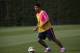 Luis Suarez, of Uruguay, trains during a training session at the Sports Center FC Barcelona Joan Gamper in San Joan Despi, in Barcelona, Spain, Friday, August 15, 2014. Luis Suarez trained with his Barcelona teammates on Friday after his ban for biting an opponent at the World Cup was softened but not shortened.The Court of Arbitration for Sport ruled Thursday that the Uruguay forward, who recently left Liverpool for Barcelona, deserves his four-month ban from playing official matches for both his club and his country. (AP Photo/Emilio Morenatti )