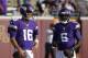 Minnesota Vikings quarterback Matt Cassel (16) and Minnesota Vikings quarterback Teddy Bridgewater (5) wait to throw before a exhibition NFL football game at TCF Bank Stadium in Minneapolis, Friday, Aug. 8, 2014. (AP Photo/Ann Heisenfelt)