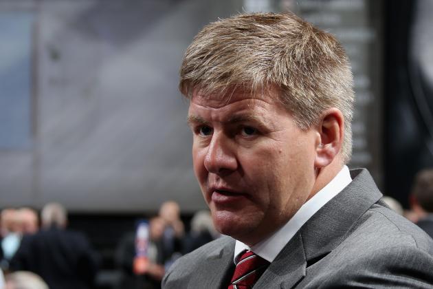 PHILADELPHIA, PA - JUNE 28:  Bill Peters, head coach of the Carolina Hurricanes, is seen on Day Two of the 2014 NHL Draft at the Wells Fargo Center on June 28, 2014 in Philadelphia, Pennsylvania.  (Photo by Bruce Bennett/Getty Images)