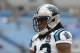 Aug 8, 2014; Charlotte, NC, USA; Carolina Panthers wide receiver Kelvin Benjamin (13) warms up before the game against the Buffalo Bills at Bank of America Stadium. Mandatory Credit: Sam Sharpe-USA TODAY Sports