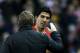 LIVERPOOL, ENGLAND - DECEMBER 4: Luis Suarez of Liverpool is congratulated by Manager of Liverpool Brendan Rodgers during the Barclays Premier League match between Liverpool and Norwich City at Anfield on December 4, 2013 in Liverpool, England. (Photo by Jan Kruger/Getty Images)