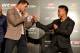 HONG KONG - JUNE 24: Michael Bisping (L) with his opponent Cung Le (R) during the Macao UFC Fight Night Press Conference at the Four Season Hotel on June 24, 2014 in Hong Kong, Hong Kong. (Photo by Jayne Russell/Getty Images)
