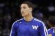 Golden State Warriors shooting guard Klay Thompson before an NBA basketball game against the Utah Jazz in Oakland, Calif., Saturday, Nov. 16, 2013. (AP Photo/Jeff Chiu)