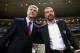 Arsenal's coach Arsene Wenger, left, and Besiktas's coach Slaven Bilic watch their players before their Champions League play-off first leg soccer match with Besiktas in Istanbul, Turkey, Tuesday, Aug. 19, 2014. (AP Photo)