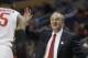 Ohio State head coach Thad Matta calls out to his team during the first half of a second-round game against the Dayton in the NCAA college basketball tournament in Buffalo, N.Y., Thursday, March 20, 2014. (AP Photo/Bill Wippert)