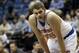 New York Knicks' Cole Aldrich plays in the second half of an NBA basketball game against the Minnesota Timberwolves, Wednesday, March 5, 2014, in Minneapolis. The Knicks won 118-106. (AP Photo/Jim Mone)