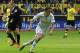 Moenchengladbach's Max Kruse, center, celebrates after scoring during the German first division Bundesliga soccer match between BvB Borussia Dortmund and VfL Borussia Moenchengladbach in Dortmund, Germany, Saturday, March 15, 2014. (AP Photo/Frank Augstein)