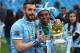 MANCHESTER, ENGLAND - MAY 11: Alvaro Negredo and Fernandinho (R) of Manchester City pose with the trophy at the end of the Barclays Premier League match between Manchester City and West Ham United at the Etihad Stadium on May 11, 2014 in Manchester, England. (Photo by Alex Livesey/Getty Images)