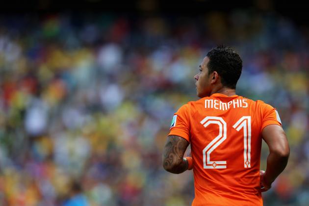 FORTALEZA, BRAZIL - JUNE 29:  Memphis Depay of the Netherlands looks on during the 2014 FIFA World Cup Brazil Round of 16 match between Netherlands and Mexico at Castelao on June 29, 2014 in Fortaleza, Brazil.  (Photo by Dean Mouhtaropoulos/Getty Images)