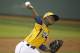 Chicago's Marquis Jackson delivers during the first inning of an elimination baseball game against Philadelphia at the Little League World Series tournament in South Williamsport, Pa., Thursday, Aug. 21, 2014. (AP Photo/Gene J. Puskar)