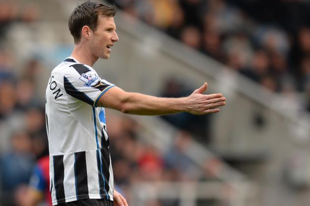 NEWCASTLE UPON TYNE, ENGLAND - MARCH 22 :   Mike Williamson of Newcastle in action during the Barclays Premier League match between Newcastle and Crystal Palace at St James Park on March 22, 2014 in Newcastle Upon Tyne, England. (Photo by Mark Runnacles/Getty Images)