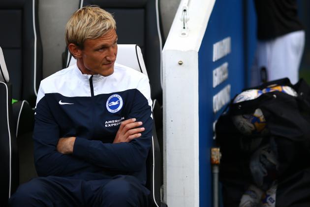BRIGHTON, ENGLAND - AUGUST 12: Brighton manager Sami Hyypia during the Capital One Cup First Round match between Brighton & Hove Albion and Cheltenham Town at The Amex Stadium on August 12, 2014 in Brighton, England. (Photo by Charlie Crowhurst/Getty Images)