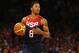 NEW YORK, NY - AUGUST 22: Derrick Rose #6 of the USA dribbles against Puerto Rico during their game at Madison Square Garden on August 22, 2014 in New York City. (Photo by Al Bello/Getty Images)